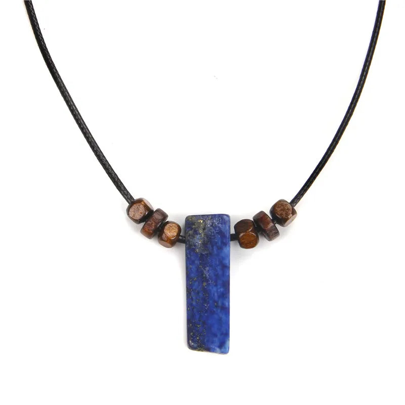 Natural raw minerals lucky Reiki Healing crystal quartz stone necklace jewelry Pendulum natural tigereye lazuli Citrin necklace