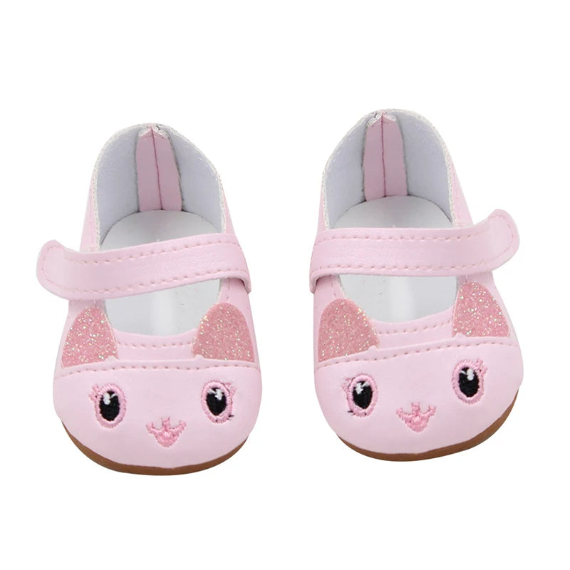 7cm Sequins Doll Shoes Cute Flower Star Panda Shoes For 18inch American Doll,1/3 BJD 43cm Baby Newborn Girl Dolls Toy Gift