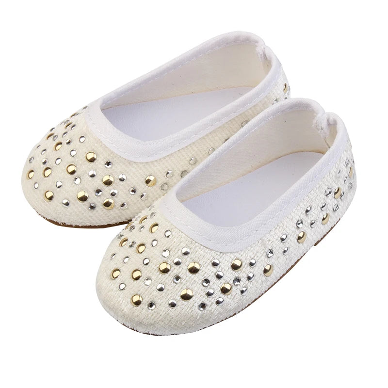 7cm Sequins Doll Shoes Cute Flower Star Panda Shoes For 18inch American Doll,1/3 BJD 43cm Baby Newborn Girl Dolls Toy Gift