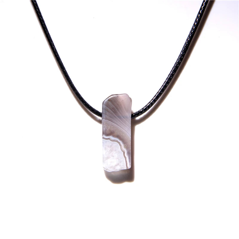 Natural raw minerals lucky Reiki Healing crystal quartz stone necklace jewelry Pendulum natural tigereye lazuli Citrin necklace