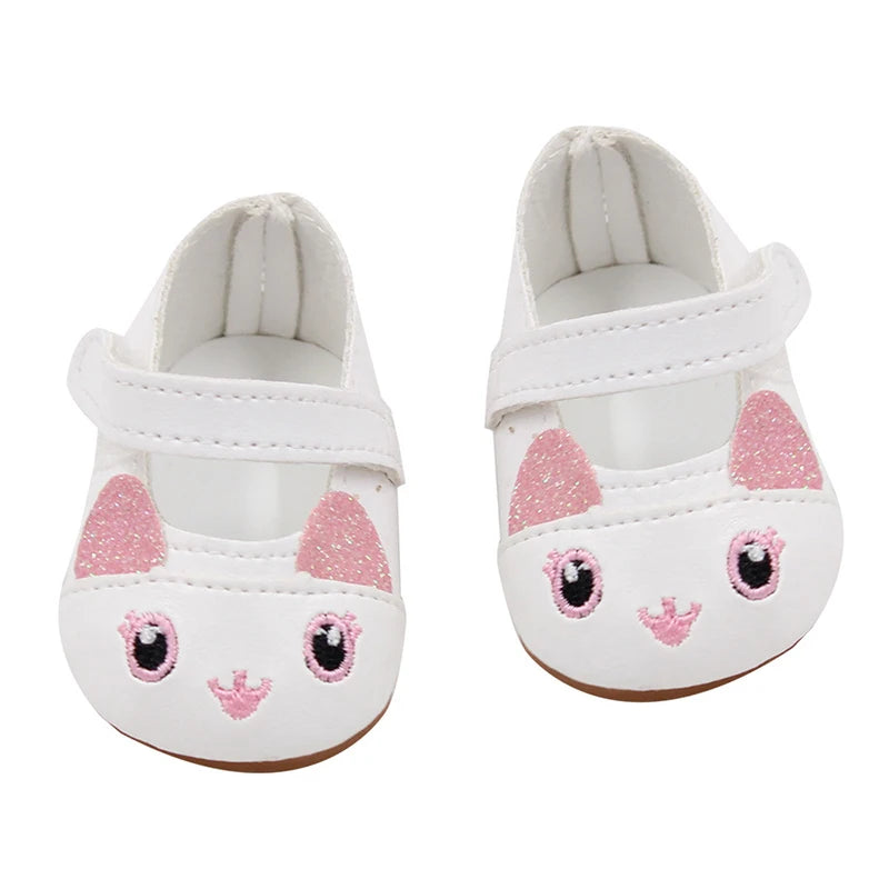 7cm Sequins Doll Shoes Cute Flower Star Panda Shoes For 18inch American Doll,1/3 BJD 43cm Baby Newborn Girl Dolls Toy Gift