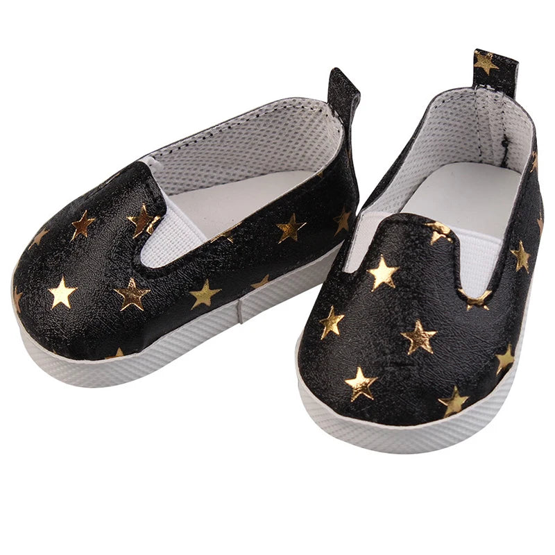 7cm Sequins Doll Shoes Cute Flower Star Panda Shoes For 18inch American Doll,1/3 BJD 43cm Baby Newborn Girl Dolls Toy Gift