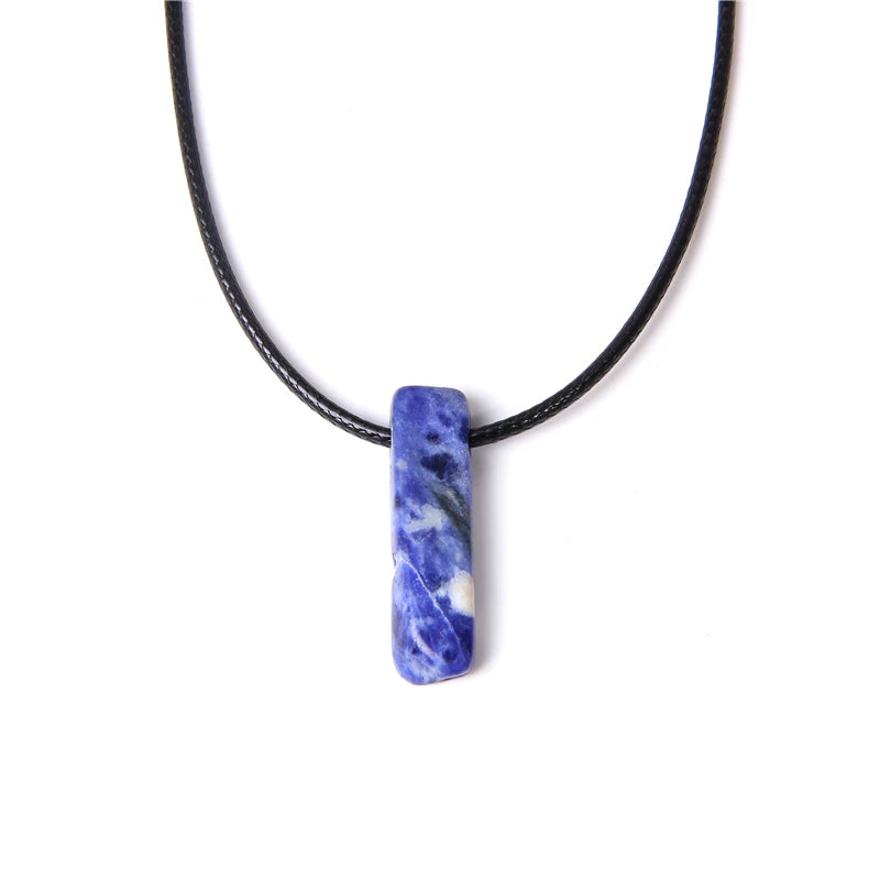 Natural raw minerals lucky Reiki Healing crystal quartz stone necklace jewelry Pendulum natural tigereye lazuli Citrin necklace