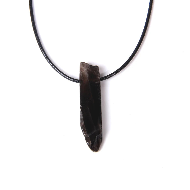 Natural raw minerals lucky Reiki Healing crystal quartz stone necklace jewelry Pendulum natural tigereye lazuli Citrin necklace