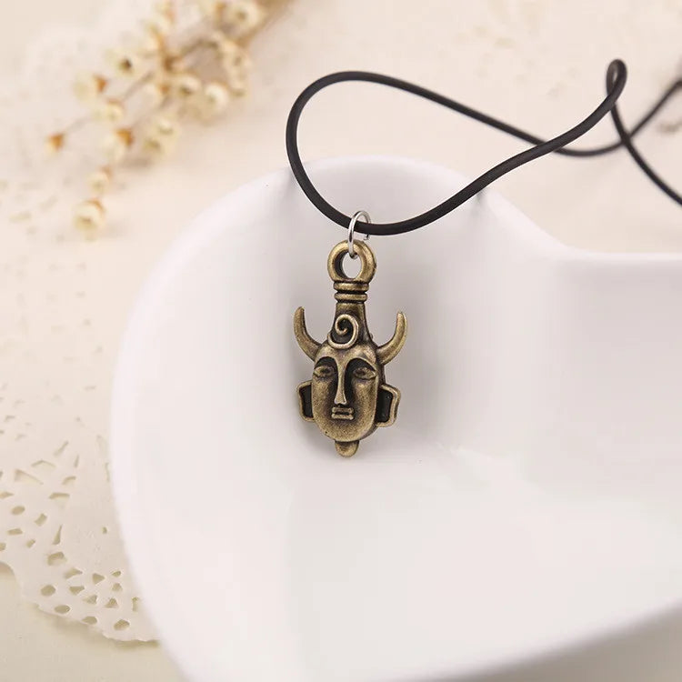 Supernatural Dean Leather Rope Coppery Pendant Chain Necklace for Women Men Winchester Jensen Ackles Amulet Vintage Jewelry Goth