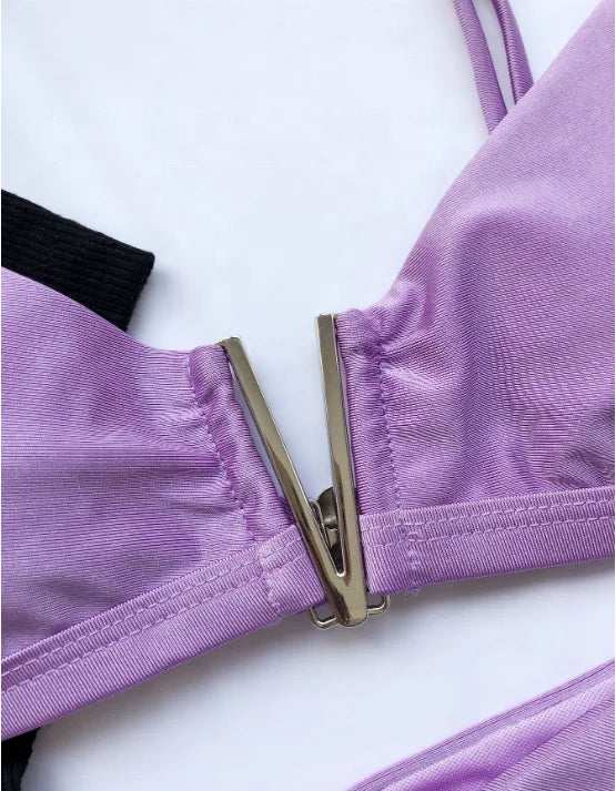 YWLG76578 New V-shaped Bikini Sexy Gathered Swimsuit Women's Swimwear Eco Friendly Swimwear Recycled Fabric Swimwear
