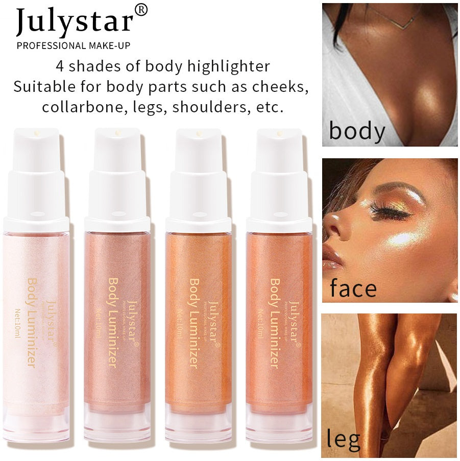 Julystar High Shine Liquid Highlighter Pump Bottle for Face n Body 10ml