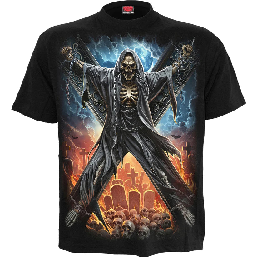 CROSSED OVER BLACK T-SHIRT