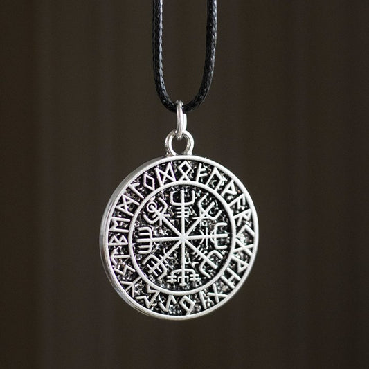 Vegvisir Viking Compass Viking Cord Necklace (E)