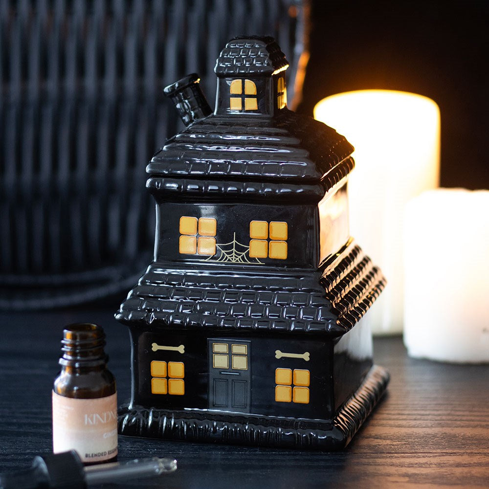 Black Haunted House Oil Burner and Wax Warmer (E)