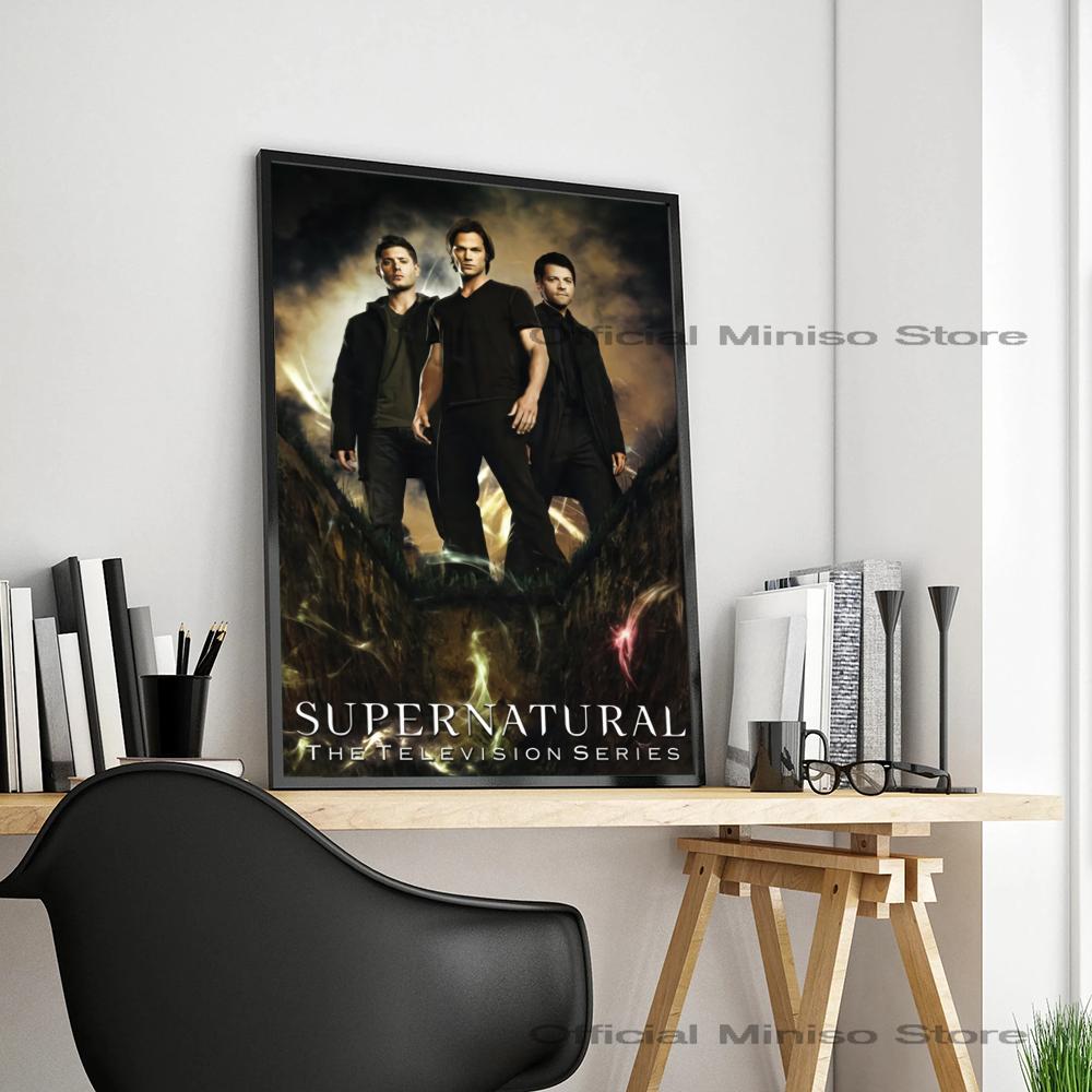 1pc Tv Show Supernatural Poster Self-adhesive Art Waterproof Paper Sticker Coffee House Bar Room Wall Decor