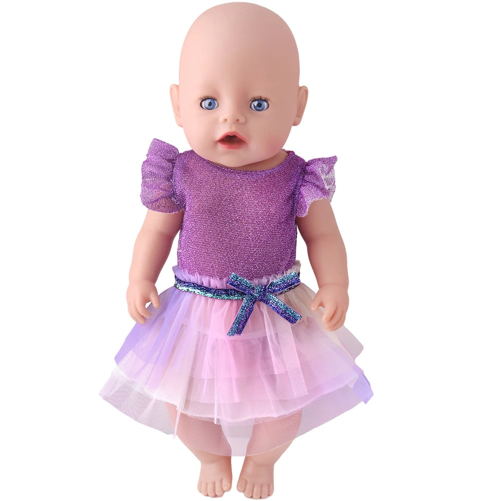 Cute Princess Tutu Skirt American 18 Inch Girl Doll Tulle Dress Children Toys Ours & Generation Dolls Cute Skirt Accessories
