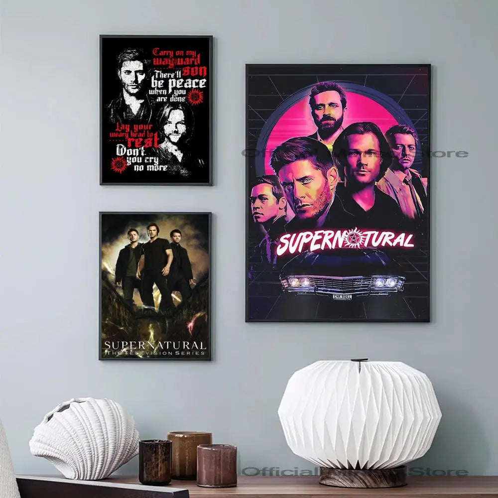 1pc Tv Show Supernatural Poster Self-adhesive Art Waterproof Paper Sticker Coffee House Bar Room Wall Decor