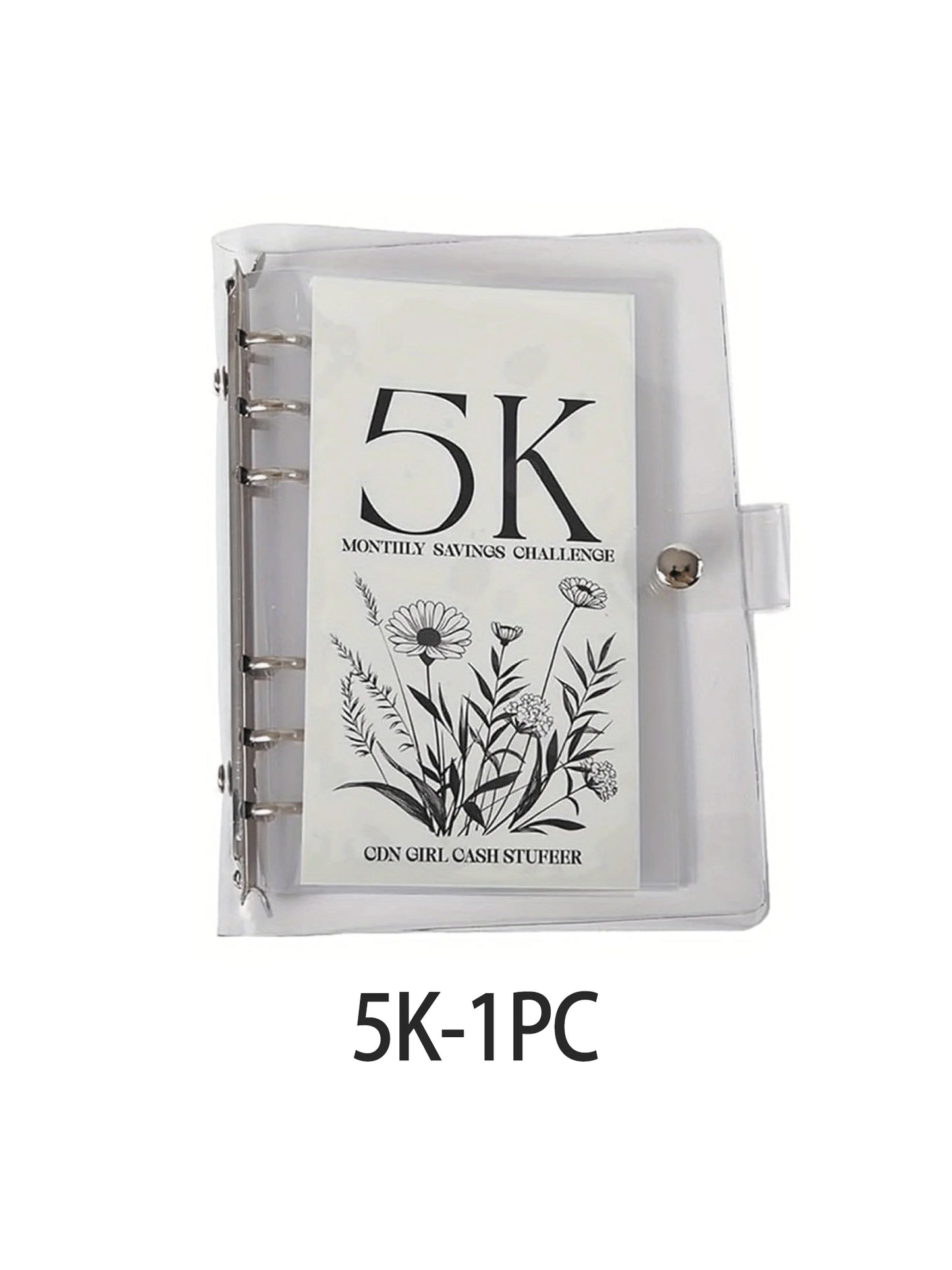 12-Month Money Saving Challenge Planner to Achieve 10K/5K/2.5K Goals, Durable Pvc Six-Ring Binder, Cash Savings Management