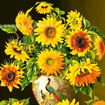 5D Diy Diamond Painting Flower Cross Stitch Kit AB Diamond Round Diamond Rose Sunflower Diamond Embroidery Mosaic Art Home Decor