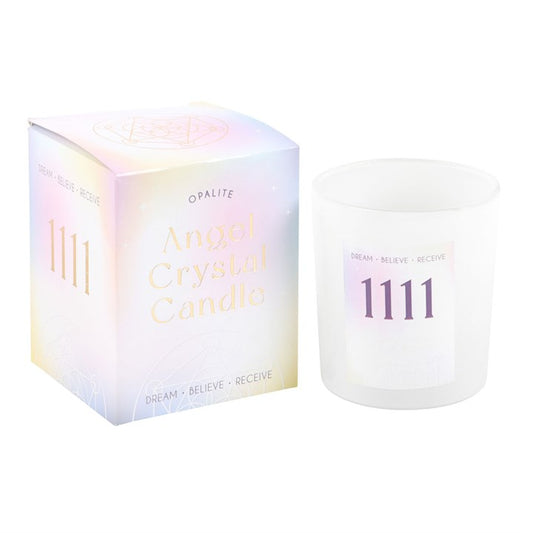 1111 Angel Number Crystal Chip Candle (E)