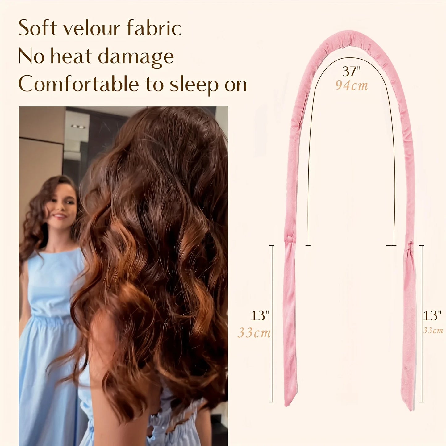 4pcs Heatless Curling Rod No Heat Hair Curlers Overnight Heatless Curling Set with Hair Scrunchies and Clip Styling Tools