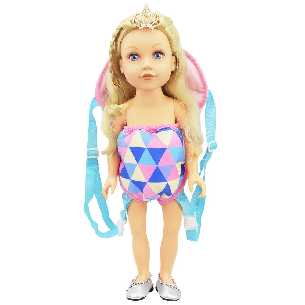Doll accessories for 15-17inch new born doll backpack seat towel blanket Toy diaper Panties bag