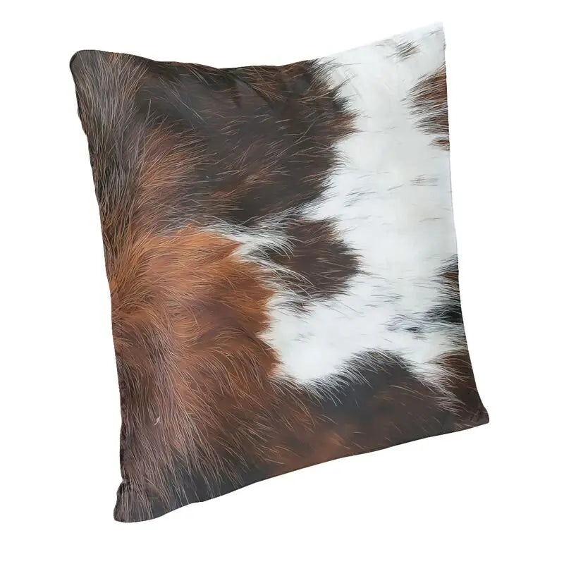 Hot Sale Scottish Highland Cow Cowhide Texture Cushion Cover 3D Print Animal Hide Leather Throw Pillow Case Sofa Car Home Decor