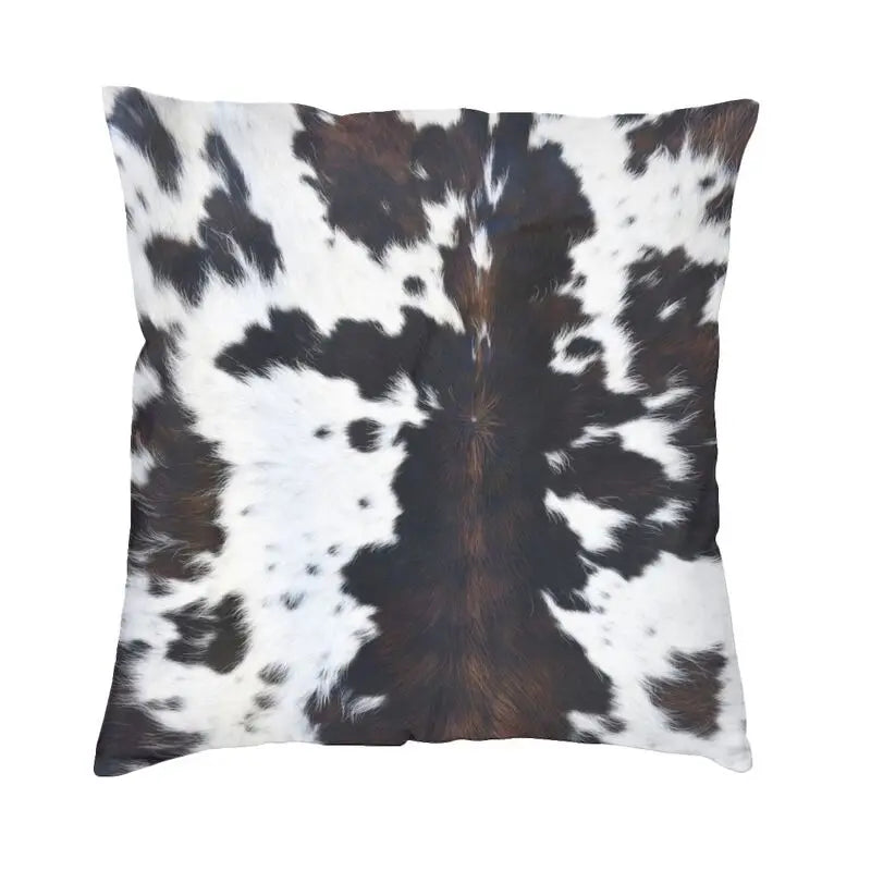 Hot Sale Scottish Highland Cow Cowhide Texture Cushion Cover 3D Print Animal Hide Leather Throw Pillow Case Sofa Car Home Decor