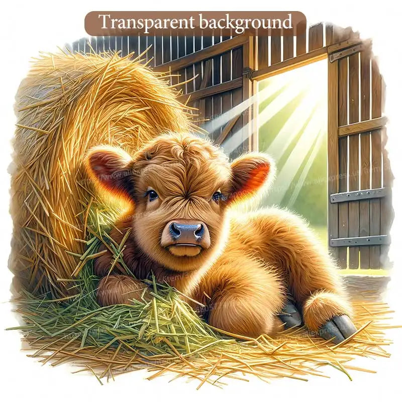 Cute Highland Cow Wall Sticker Bathroom Toilet Decor Living Room Cabinet Refrigerator Home Decoration Decals Stickers M1481