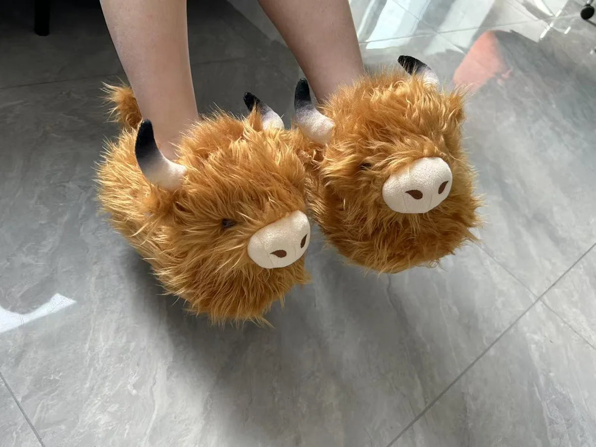 Long-Haired Cow Scotch Highland Cow Animal Shoes, Size 28*27*19cm, Purchase of the Store, Shoes for the Quantity of Yourself, Look at Whether You Wear It