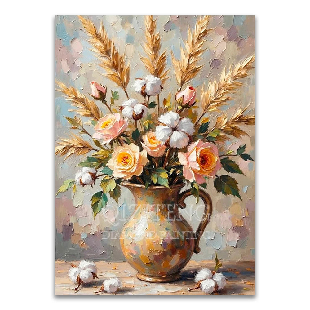 5D Diamond Painting Bouquet in Cup Color Flower Art Full Diamond Mosaic Cross Stitch DIY Modern Home Decor New Arrivals 2025
