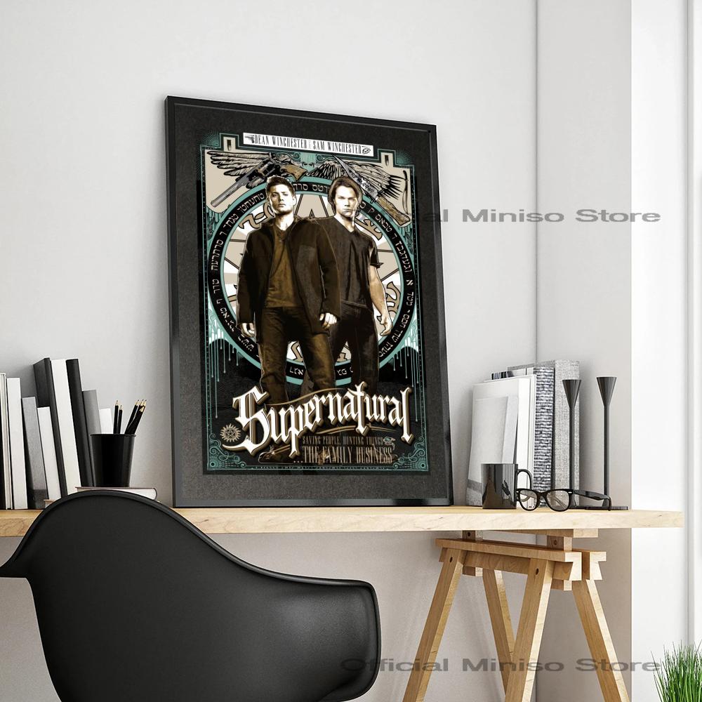 1pc Tv Show Supernatural Poster Self-adhesive Art Waterproof Paper Sticker Coffee House Bar Room Wall Decor