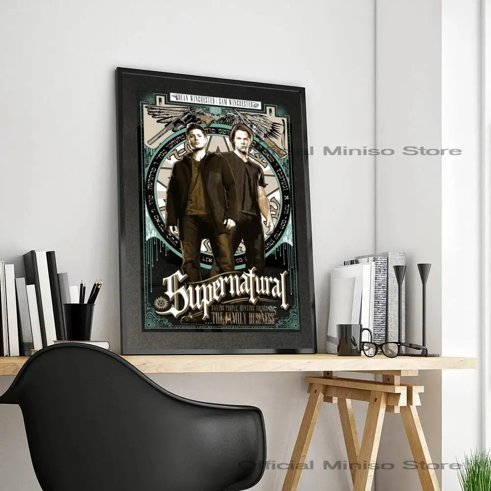 1pc Tv Show Supernatural Poster Self-adhesive Art Waterproof Paper Sticker Coffee House Bar Room Wall Decor