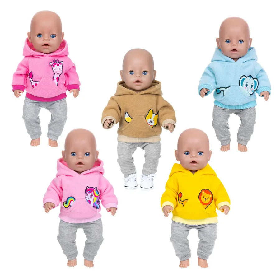 2025 New Dolls Outfit Suits For 17 inch 43cm Baby Reborn Doll Cute Jumpers Rompers New Born Doll Clothes