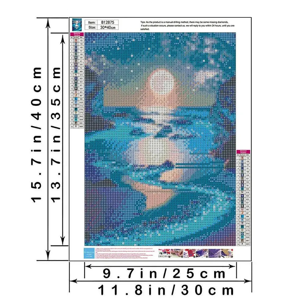 5D Diy Diamond Painting Moonlight Beach Diamond Art Kits Full Square Round Embroidery Mosaic Fantasy Landscape Wall Decor