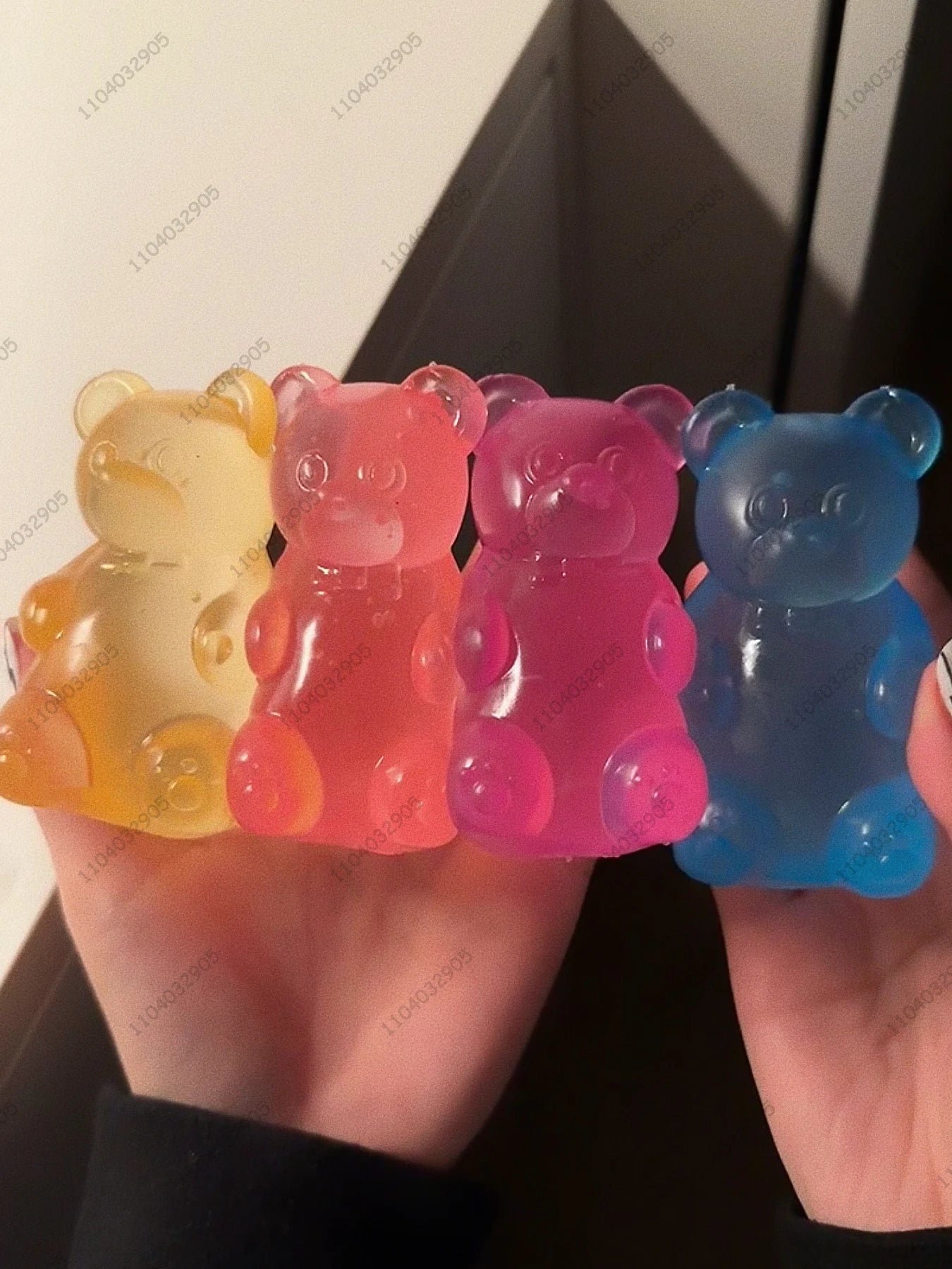 Colorful Gummy Bear Fudge Squeeze Toy Jelly Bean Gummy Candy Fidget Hand Relax Toy Anti-Stress Release for All Ages
