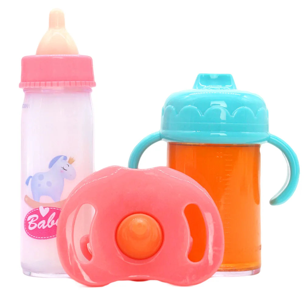 Doll Accessories Mini Diapers Milk Bottles Nipples Toothbrushes For 43CM Baby Doll&18Inch American Doll Accessories,DIY Toy Gift