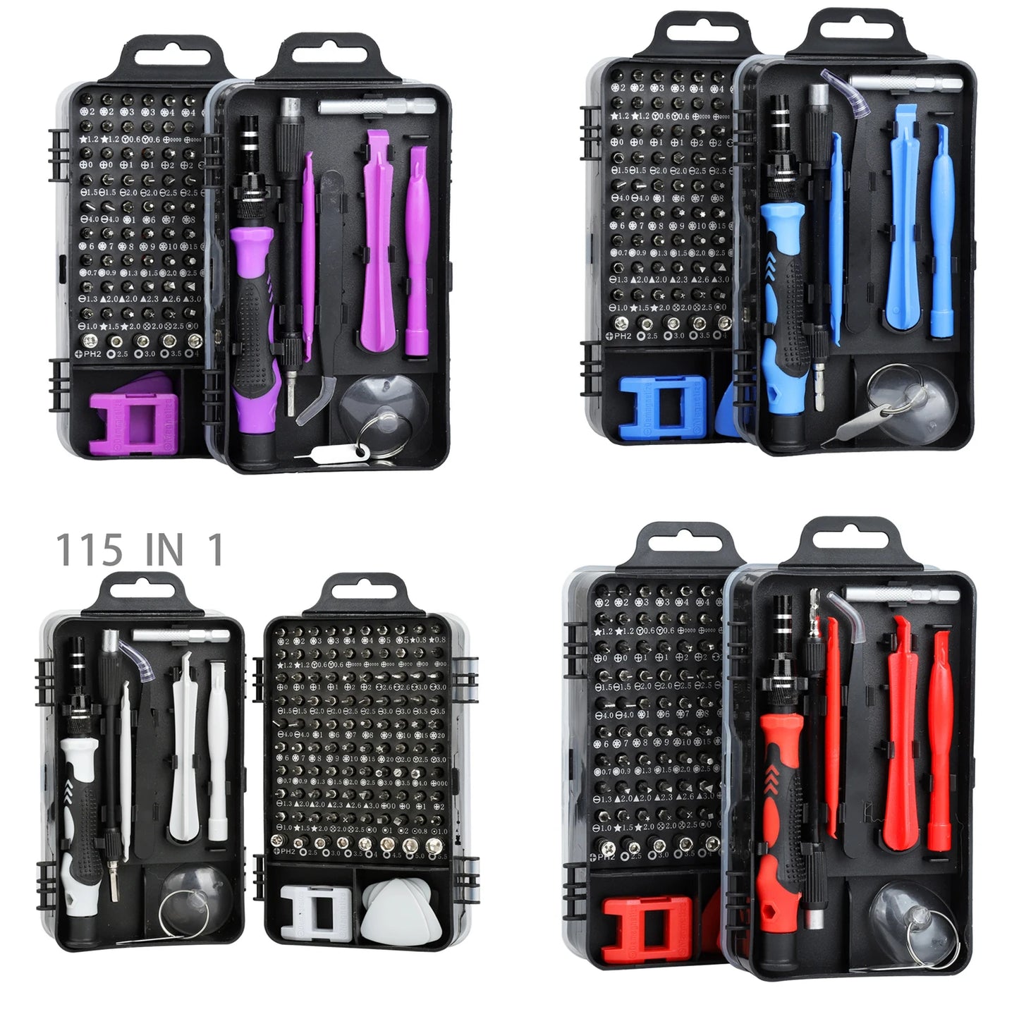 115-in-1 Precision Screwdriver Set, Professional Multi-Functional Repair Tool, with 98 Magnetic Screwdriver Bits, Suitable for iPhone and Glasses