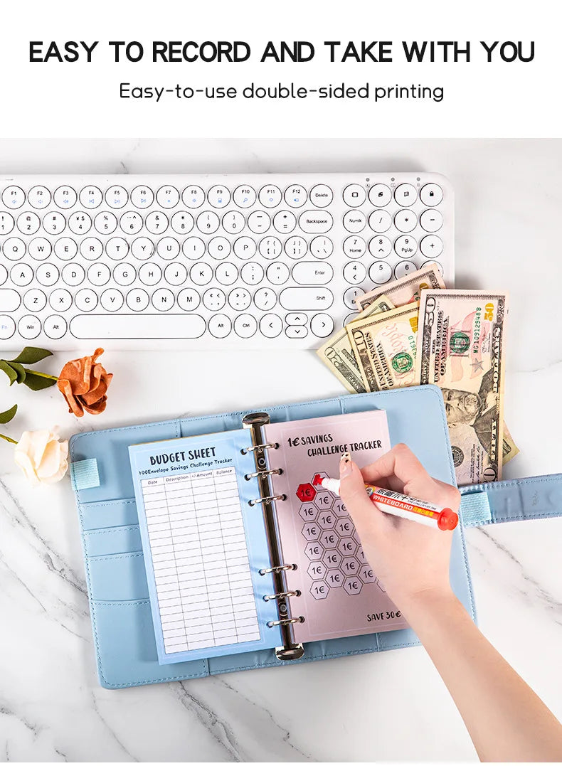 48 Sheets 100-Day Money Saving Challenge Kit - 52 Weeks & 30 Days Budget Planner Cards, Easy & Fun Ways To Save $5050