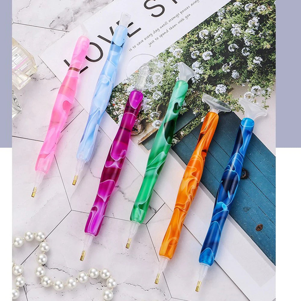 5D Diamond Painting Pen Crystal Point Drills Pen Handmade Tools With Metal Point Drill Heads Multi Placer Pen Tip Accessories
