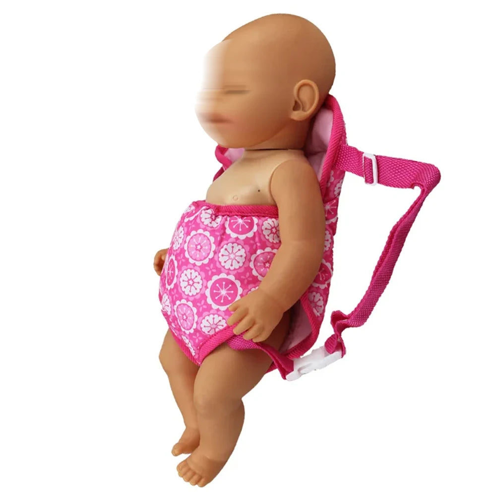 Doll accessories for 15-17inch new born doll backpack seat towel blanket Toy diaper Panties bag