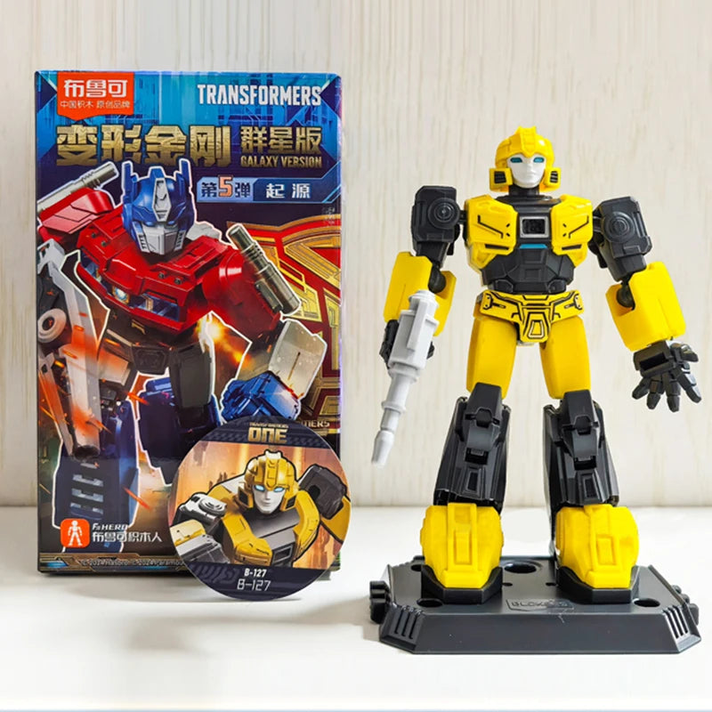 Blokees Transformers One Anime Movies Optimus Prime Bumblebee Starscream Soundwave Shockwave Cartoon Anime Robot Assembled Toy