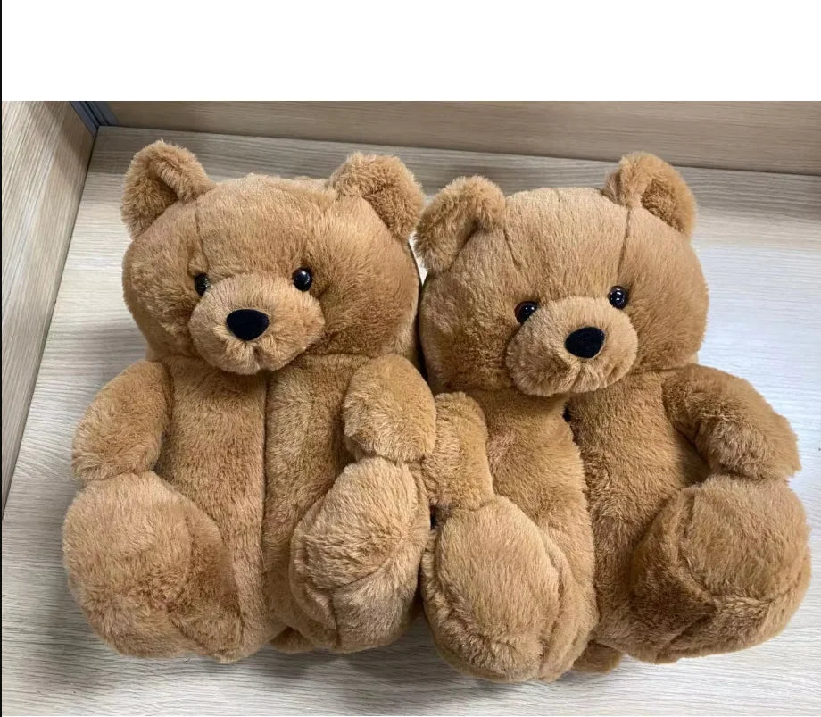 Highland Cow Fashion Bear Plush Slippers Women Men House Animals Soft Shoes Christmas Slipper Adults Indoor Shoes