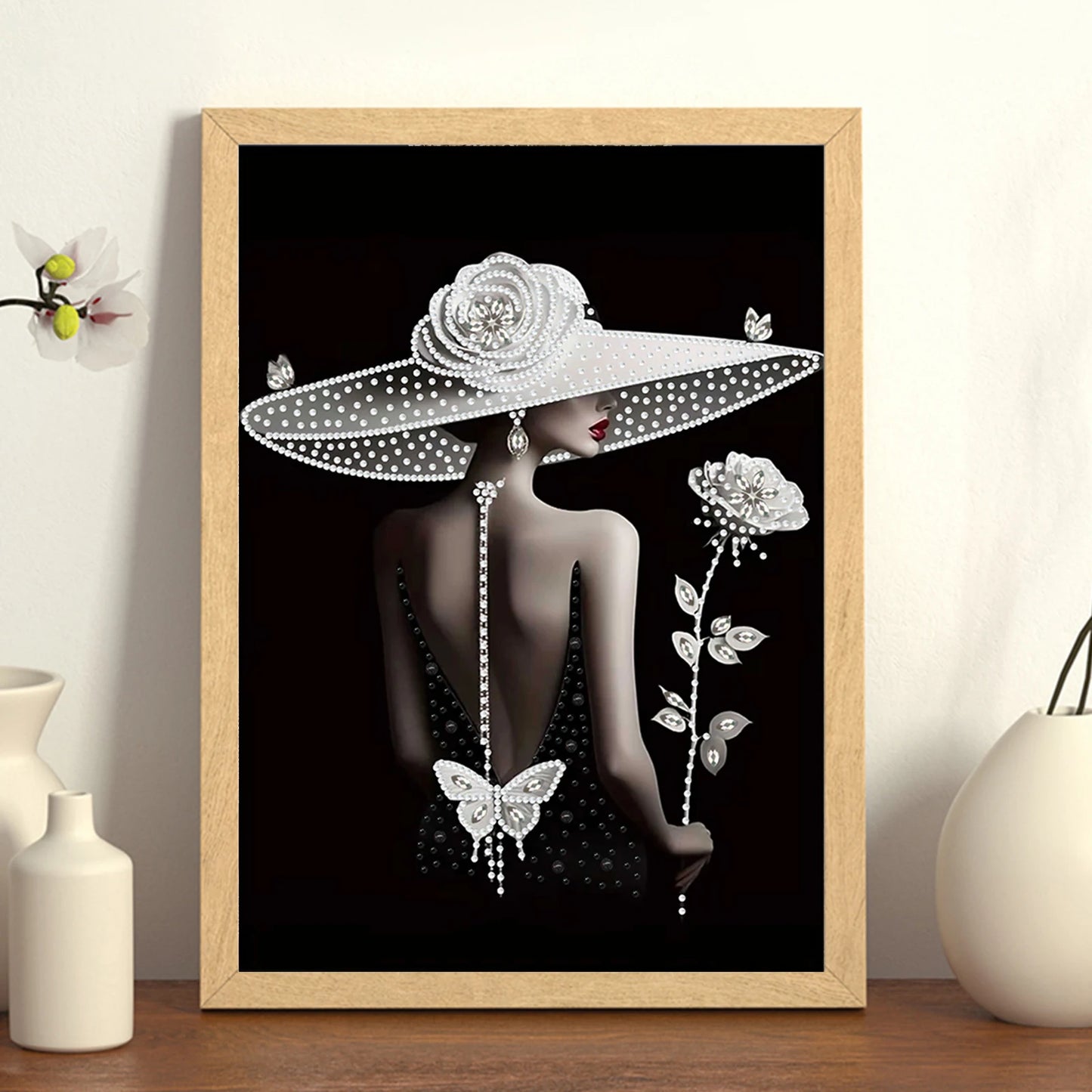 Beauty Special Shaped 5D DIY Partial Drill Diamond Art Kit for Adults Beginners Home Decor Crystal Diamond Art 11.81x15.75inch