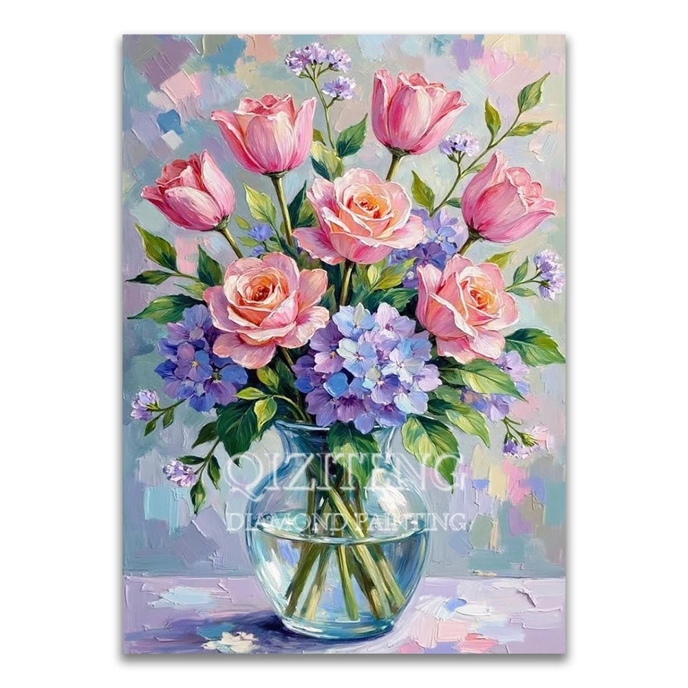5D Diamond Painting Bouquet in Cup Color Flower Art Full Diamond Mosaic Cross Stitch DIY Modern Home Decor New Arrivals 2025