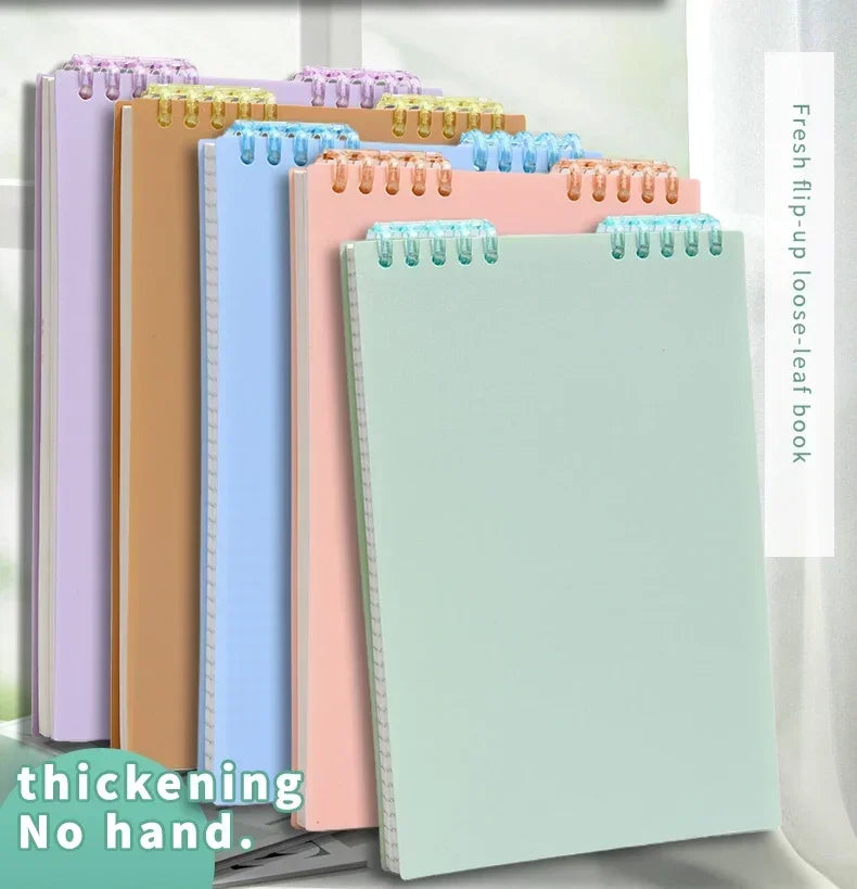 A5 60 Sheets Thick Notebook Spiral Binding Loose-leaf Notebooks with Lines Pages
