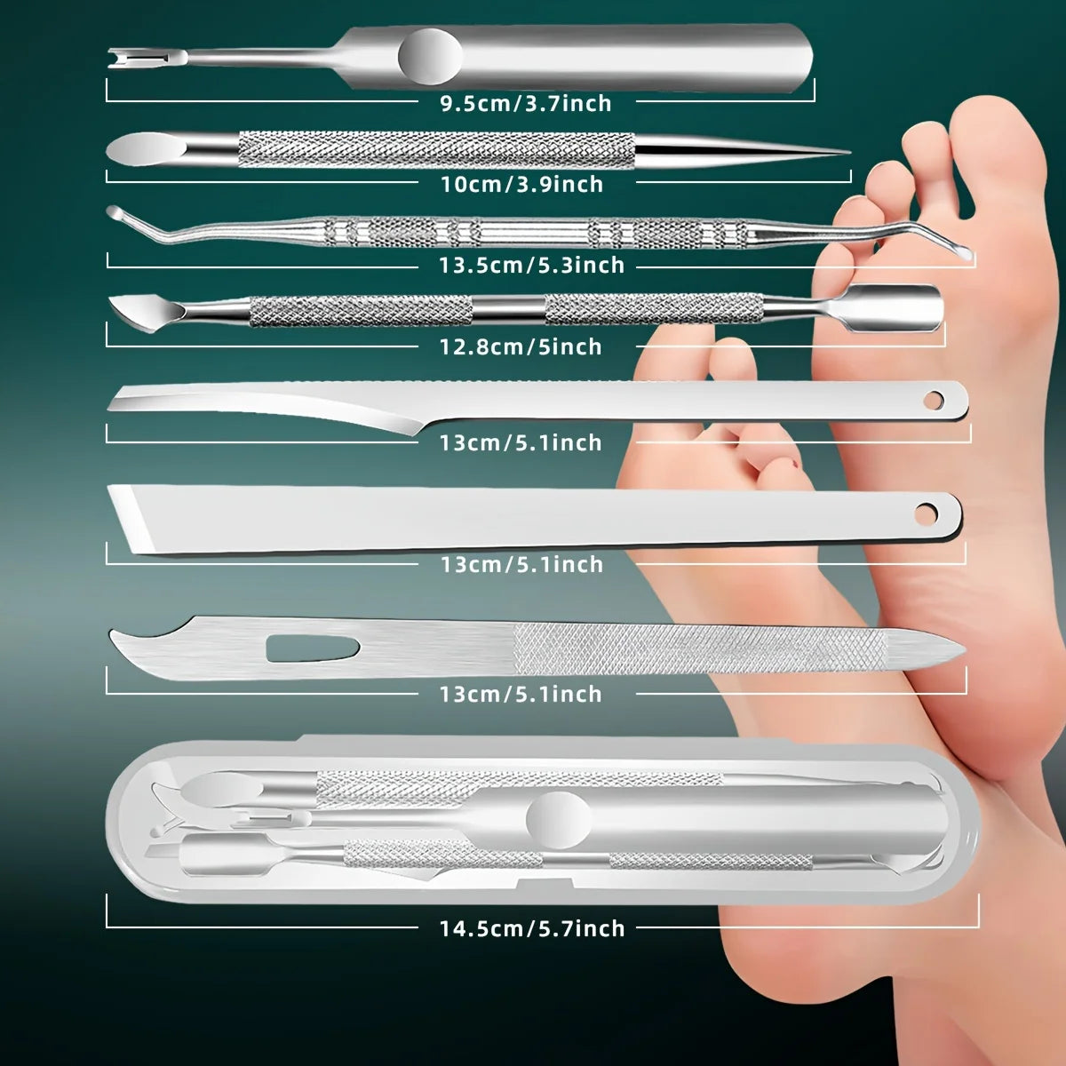 1/7pcs Stainless Steel Nail Care Kit: Precision Cuticle Remover Trimmer Set Includes Nail File Cleaner Perfect Gift for Women