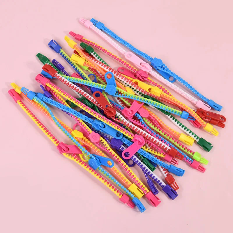 12/24Pcs Antistress Zipper Bracelets Sensory Fidget Toy Kids Birthday Party Favors Goodie Pinata Filler Wedding Gift for Guests
