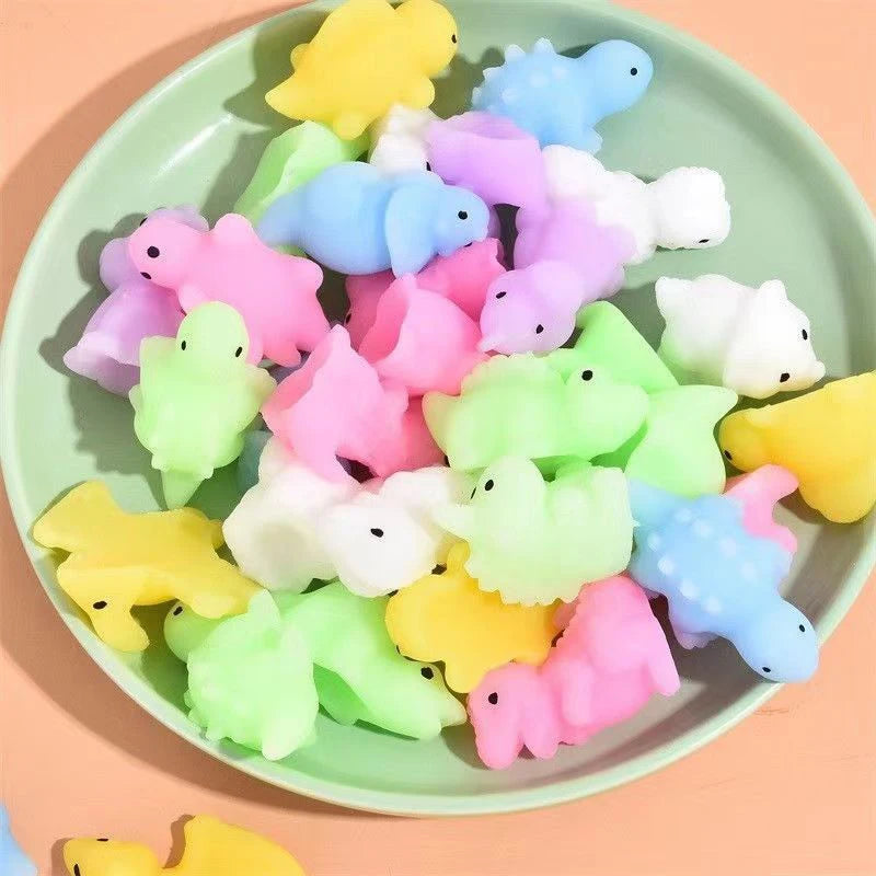 30PCS Mini Kawaii Dinosaur Mochi Squishy Fidget Toys For Kids Party Favors Gifts Regalos Cumpleaños Niños Para Invitados
