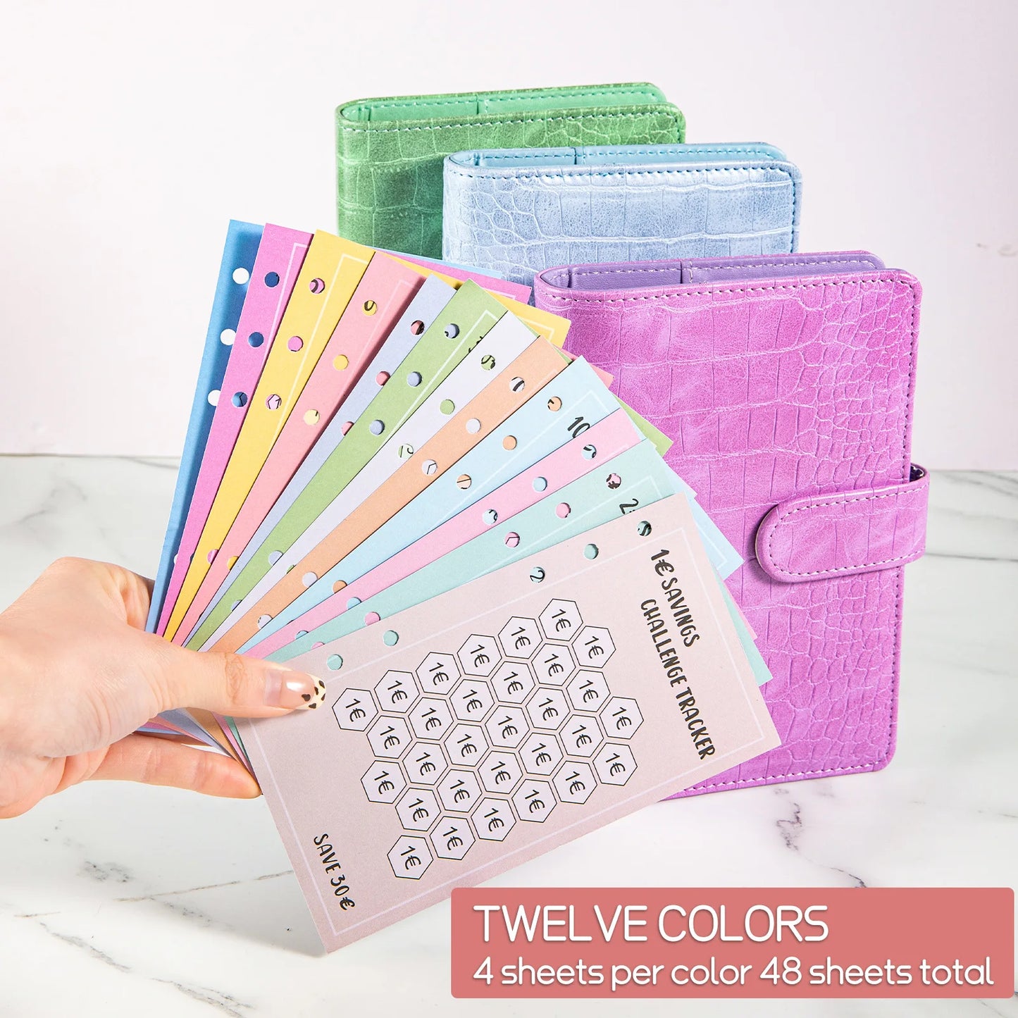 48 Sheets 100-Day Money Saving Challenge Kit - 52 Weeks & 30 Days Budget Planner Cards, Easy & Fun Ways To Save $5050