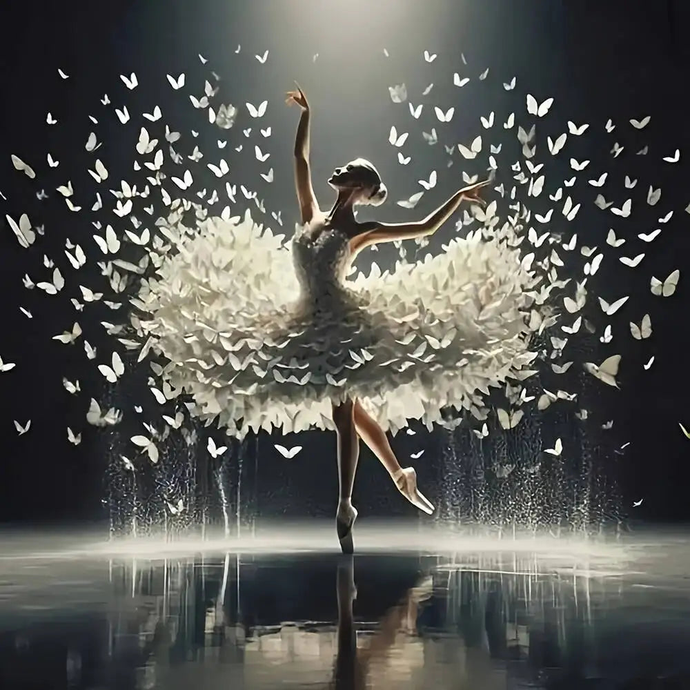 EverShine DIY 5D Diamond Mosaic Ballet Girl Full Drill Embroidery Butterfly Diamond Art Painting Kit Portrait Handicrafts Gift