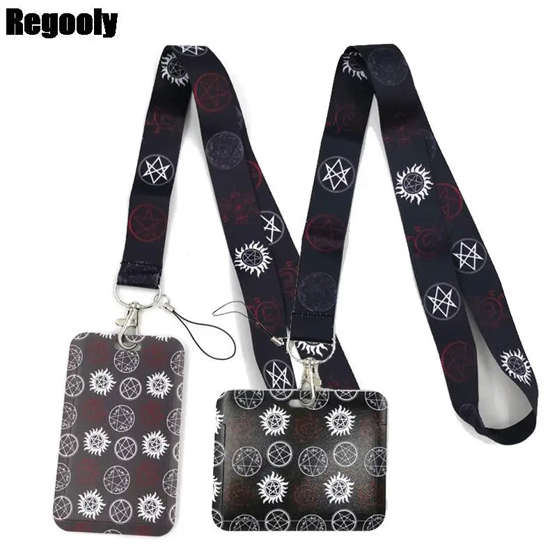 Supernatural SPN Fashion Women Card Holder Lanyard Colorful Badge Reel Nurse Doctor Student Exhibition ID Card Clip Badge Holder