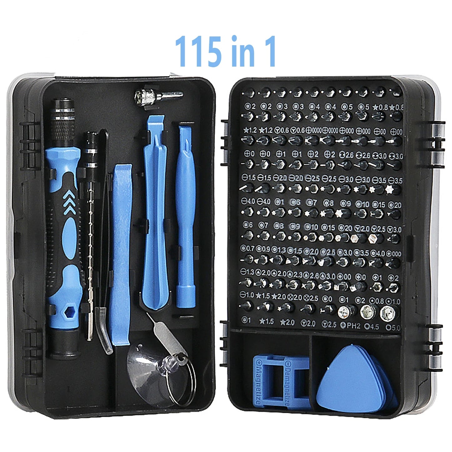 115-in-1 Precision Screwdriver Set, Professional Multi-Functional Repair Tool, with 98 Magnetic Screwdriver Bits, Suitable for iPhone and Glasses