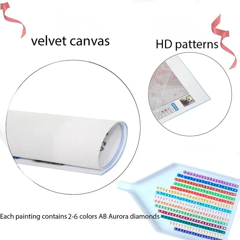 AB Diamond DIY 5D Diamond Painting Kit, featuring adorable animal designs, suitable for adults and beginners.